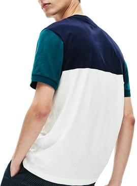 Camiseta Lacoste Panel Blanco para Hombre
