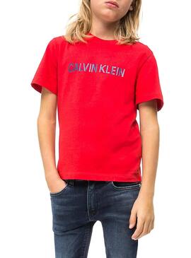 Camiseta Calvin Klein Logo Regular Rojo Niño