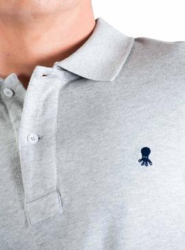 Polo El Pulpo Logo Gris Para Hombre