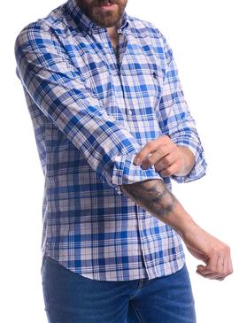 Camisa El Pulpo Pop Tartan Azul Para Hombre