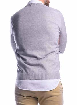 Jersey El Pulpo Cuello Pico Gris Para Hombre