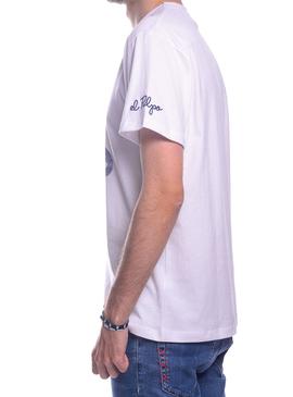 Camiseta El Pulpo Logo Ondas Blanco Para Hombre