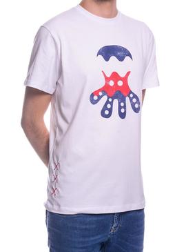 Camiseta El Pulpo Logo Ondas Blanco Para Hombre