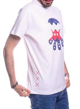 Camiseta El Pulpo Logo Ondas Blanco Para Hombre