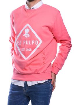 Sudadera El Pulpo Rombo Logo Coral Para Hombre