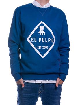 Sudadera El Pulpo Rombo Logo Azul Para Hombre