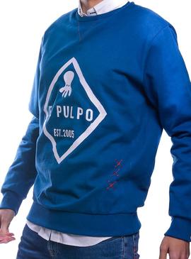 Sudadera El Pulpo Rombo Logo Azul Para Hombre