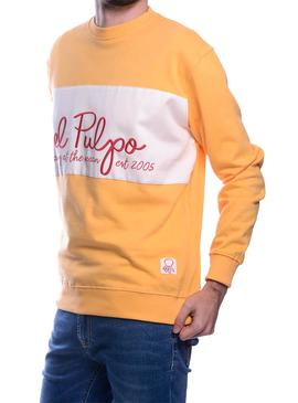 Sudadera El Pulpo Paneles Amarillo Para Hombre