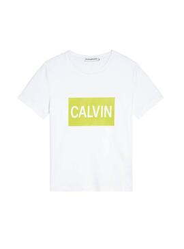 Camiseta Calvin Klein Logo Regular Blanco Niño