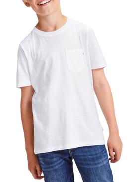 Camiseta Jack and Jones Pocket Blanco Niño
