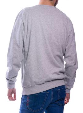 Sudadera El Pulpo Letras Towel Gris Para Hombre