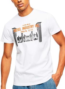 Camiseta Diesel Industry Blanco para Hombre