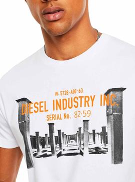 Camiseta Diesel Industry Blanco para Hombre