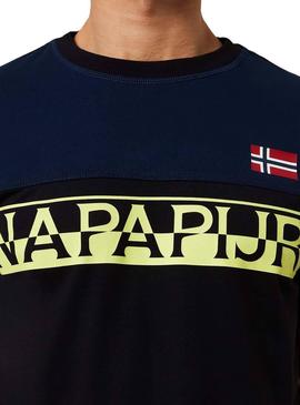 Camiseta Napapijri Saras Negro Para Hombre