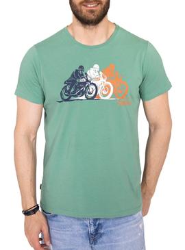 Camiseta Norton Weiss Verde para Hombre