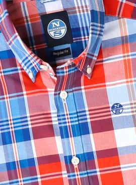 Camisa North Sails Cuadros Rojo y Azul para Hombre