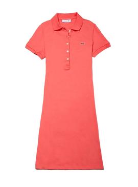 Vestido Lacoste Polo Pique Naranja Mujer