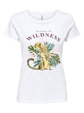Camiseta Only Lena Wild Blanco para Mujer