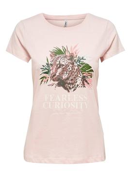 Camiseta Only Lena Wild Rosa para Mujer