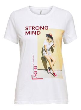 Camiseta Only Kia Strong Blanco para Mujer