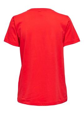 Camiseta Only Kia Rojo para Mujer
