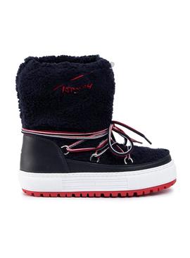 Botas Tommy Jeans Teddy Snow Azul Mujer