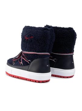 Botas Tommy Jeans Teddy Snow Azul Mujer