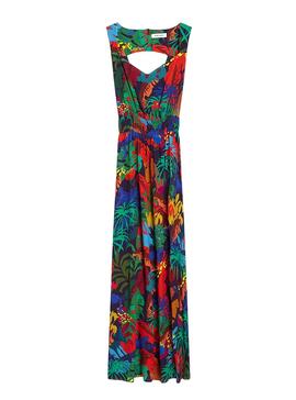 Vestido Naf Naf Multicolor Largo Para Mujer