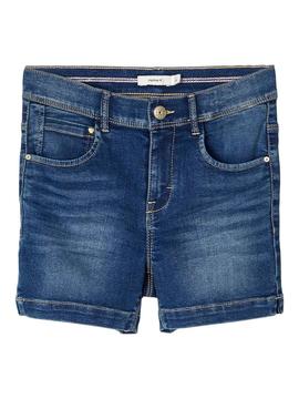 Shorts Name It Salli Denim Medium Blue Para Niña