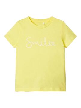 Camiseta Name It Hallu Amarillo Para Niña