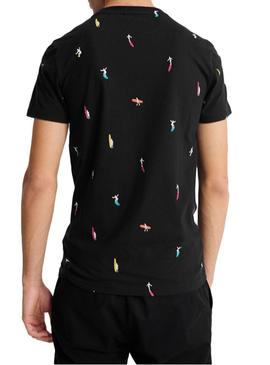 Camiseta Superdry Surf Negro Para Hombre