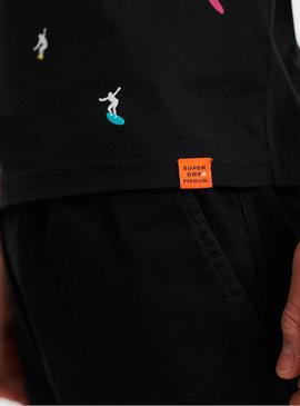 Camiseta Superdry Surf Negro Para Hombre