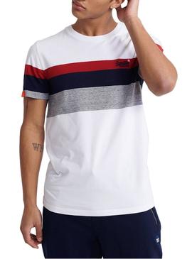 Camiseta Superdry Classic Stripe Blanco Hombre