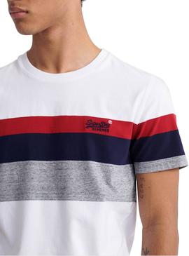 Camiseta Superdry Classic Stripe Blanco Hombre