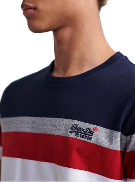 Camiseta Superdry Classic Stripe Marino Hombre