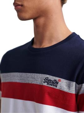 Camiseta Superdry Classic Stripe Marino Hombre