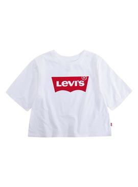 Camiseta Levis Cropped Blanco Para Niña