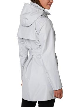 Trench Helly Hansen Welsey Gris Para Mujer