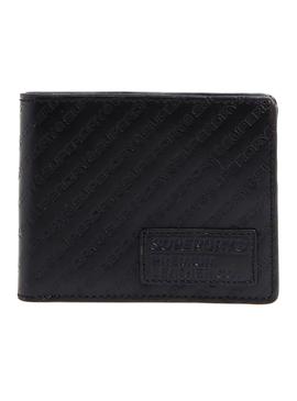 Cartera Superdry Bagde Negro Para Hombre
