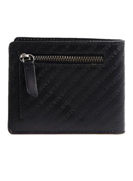 Cartera Superdry Bagde Negro Para Hombre