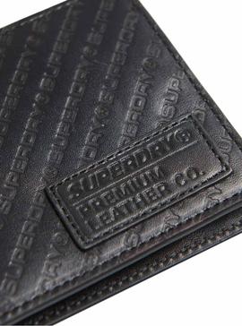 Cartera Superdry Bagde Negro Para Hombre