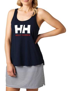 Camiseta Helly Hansen Logo Marino Para Mujer