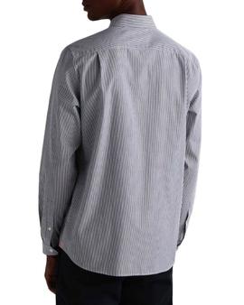 Camisa Lacoste Rayas Slim Azul Para Hombre