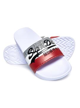 Chanclas Superdry Logo Pool Blanco Hombre