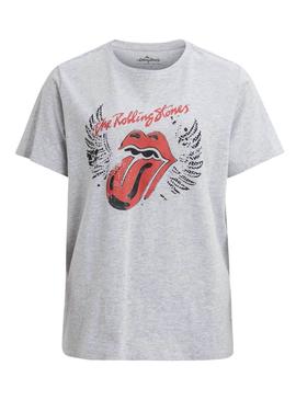 Camiseta Vila Rolling Stones Gris para Mujer