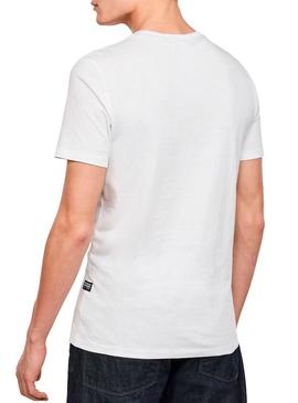 Camiseta G-Star Raw Text Blanco para Hombre
