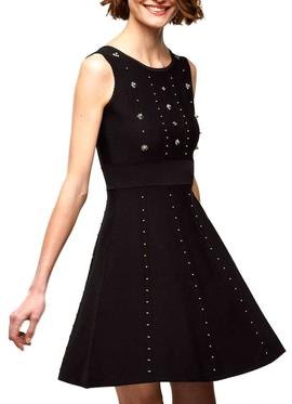 Vestido Naf Naf Abalorios Negro Para Mujer