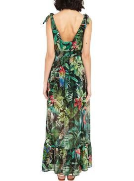 Vestido Naf Naf Floral Verde Para Mujer