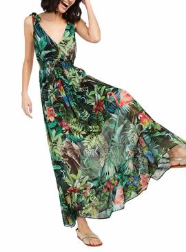 Vestido Naf Naf Floral Verde Para Mujer