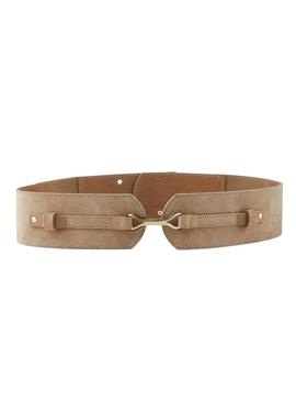 Cinturon Pieces Mellie Suede Beige Para Mujer